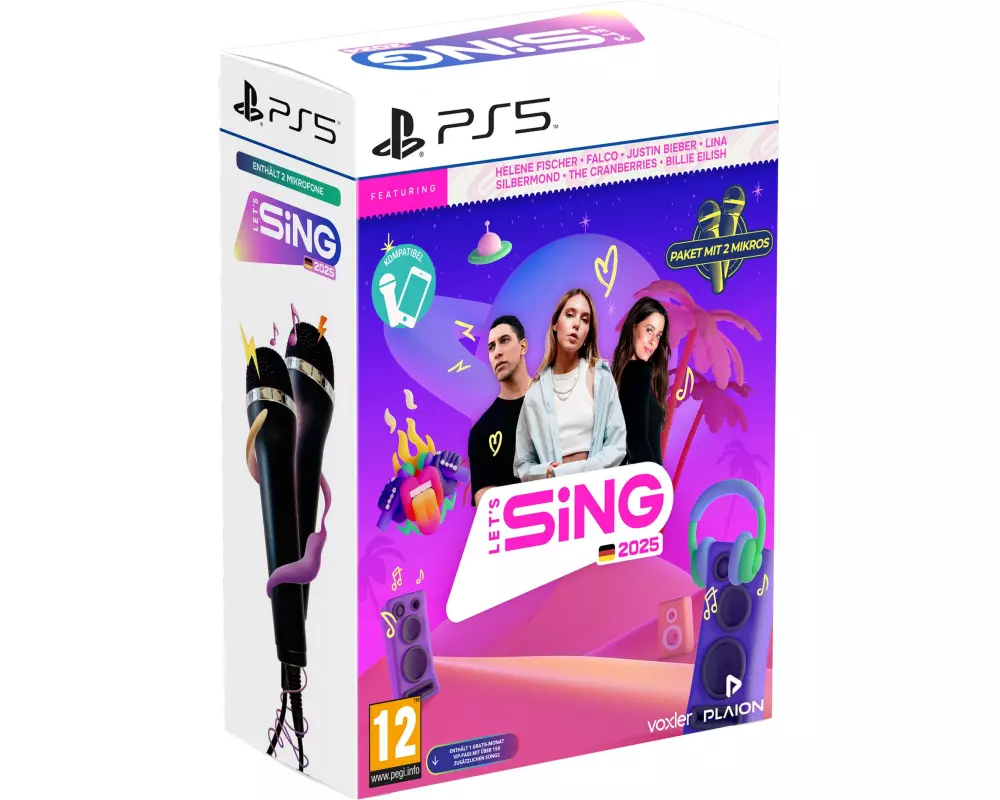 GAME Let's Sing 2025 German Version + 2 Mics