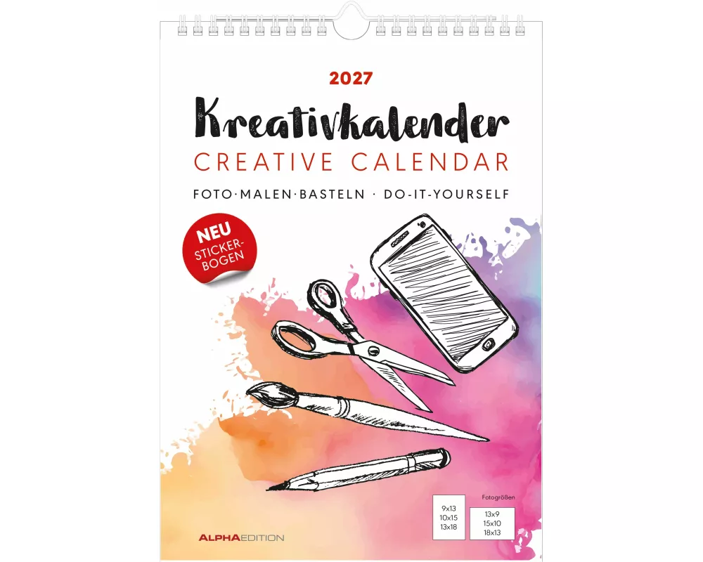 Kreativkalender A4 weiß 2027