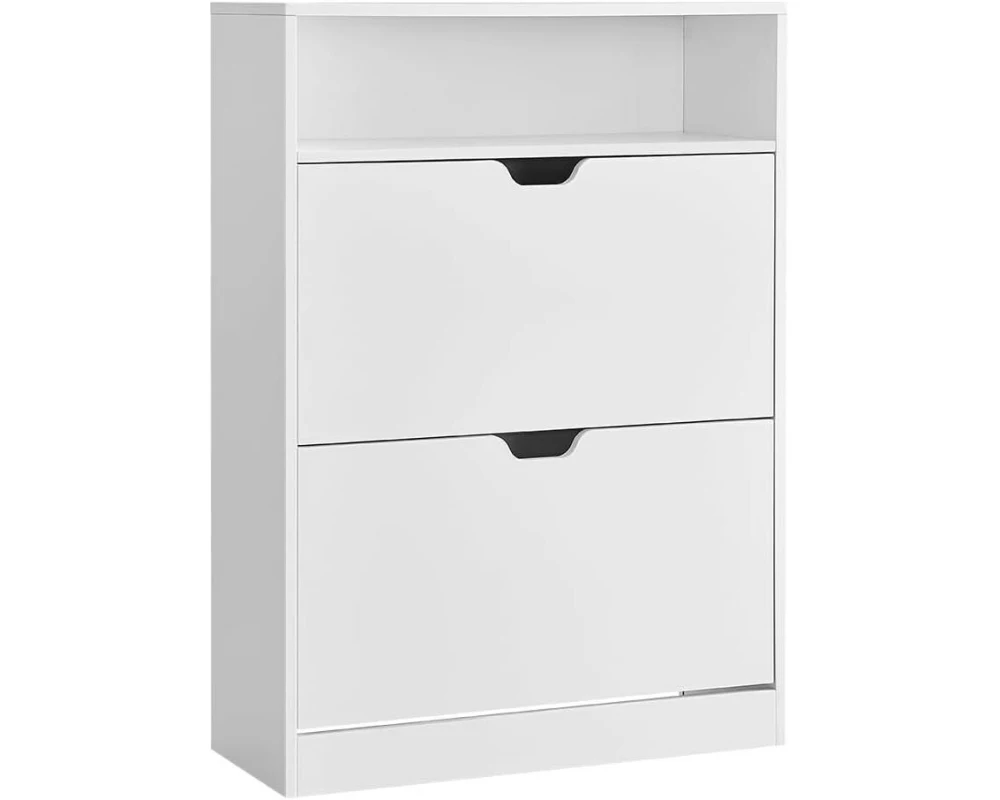 VASAGLE Schuhschrank 80 x 24 x 102 cm, Weiss