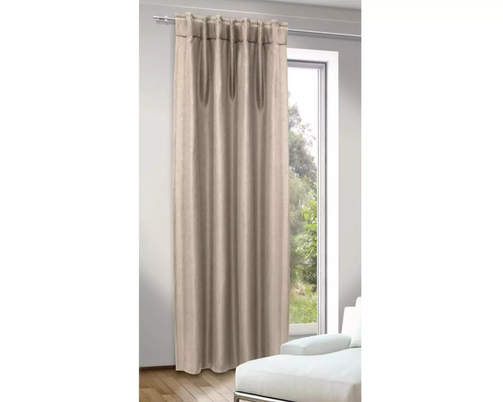 Stotz Decor AG Nachtvorhang mit Faltenband Jasper 135 cm x 245 cm, Beige