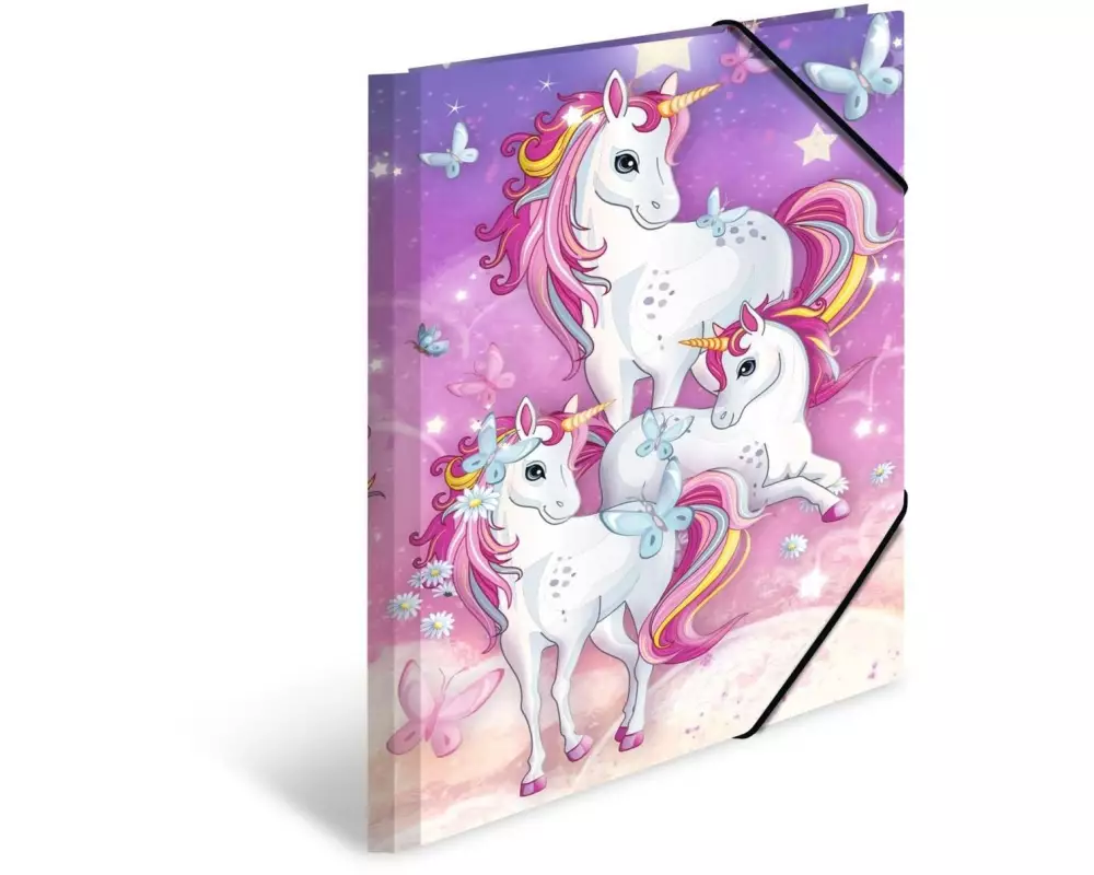 HERMA Gummibandmappe Einhorn A4, Mehrfarbig/Rosa