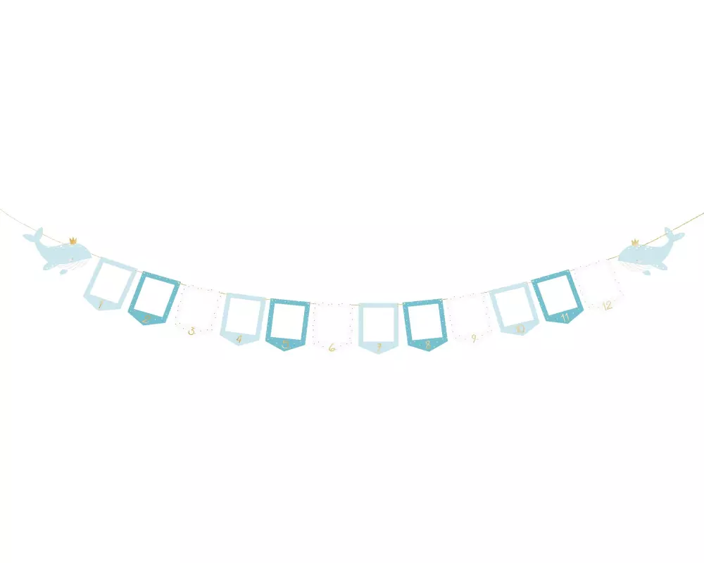 Partydeco Girlande Wal 15 m, Blau