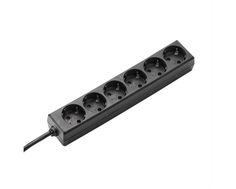 BACHMANN SELLY Steckdosenleiste 6x Schutzkontakt, schwarz, 1,5 m