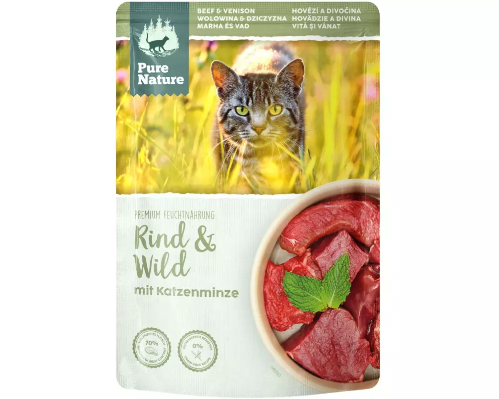 Pure Nature Nassfutter Rind&Wild, 85 g