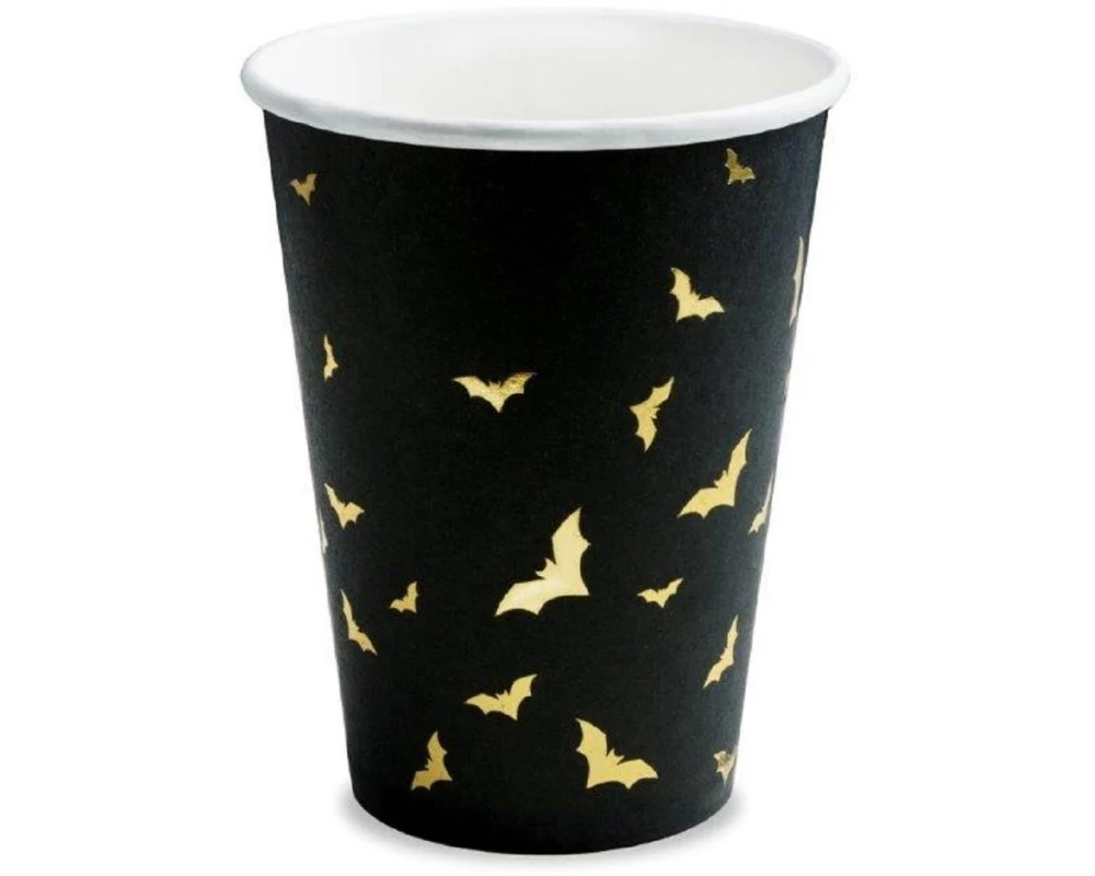 Partydeco Becher Trick or Treat 6 Stk., Schwarz/Gold