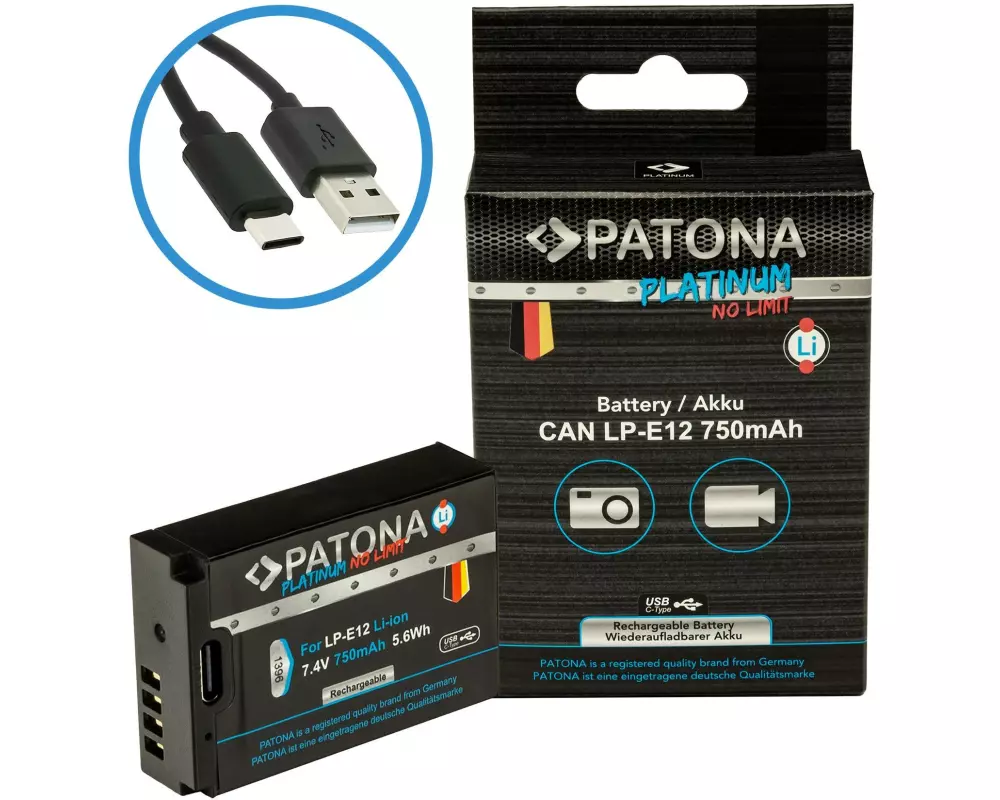 Patona Platinum Akku für Canon LP-E12 EOS 100D