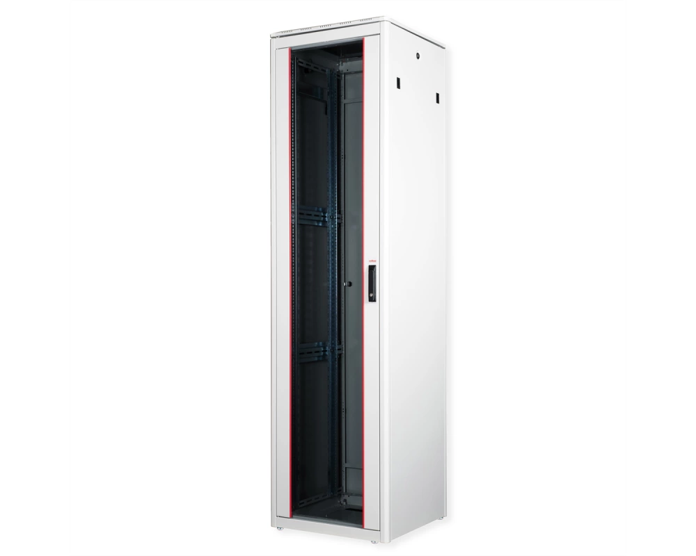 ROLINE 19-Zoll Netzwerkschrank Pro 47 HE, 600x600 BxT Glastür grau