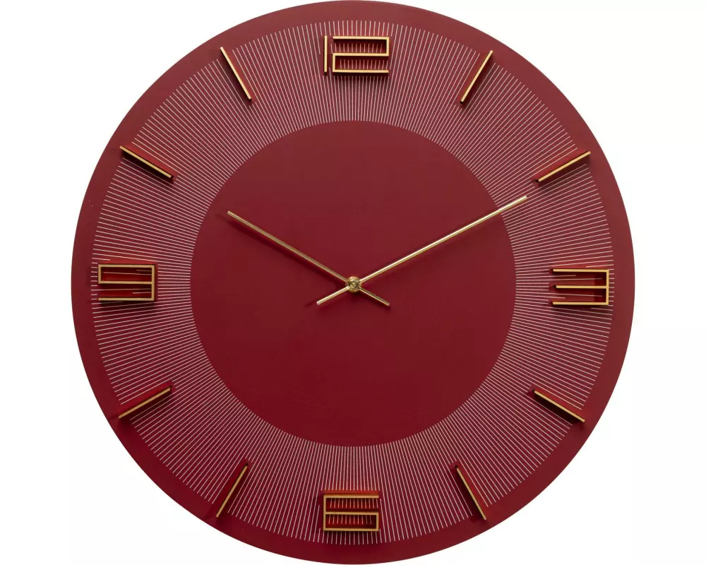 Kare Wanduhr Leonardo, Rot / Gold