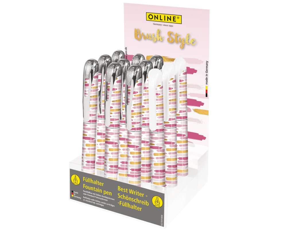 ONLINE Schreibgeräte in PET-Display 08345/12 College, Brush Style sortiert