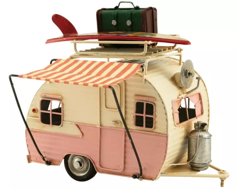 Dekomat AG Aufsteller Wohnwagen 14 cm, Pink/Weiss