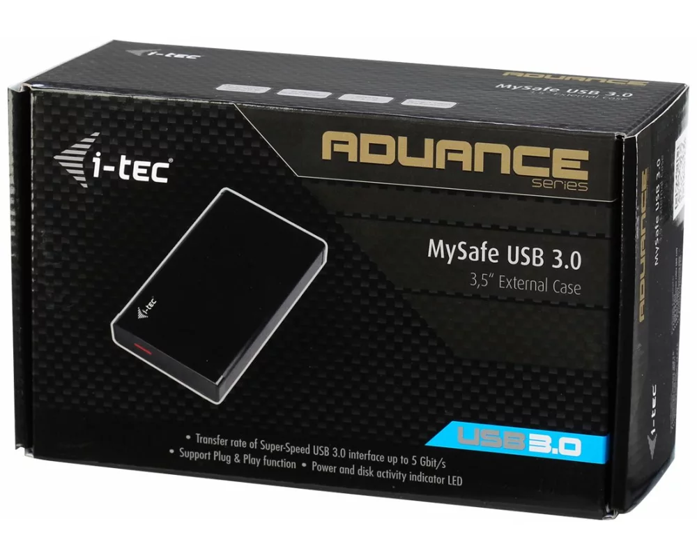 i-tec MYSAFE Advanced 3.5 inch USB 3.0 External aluminium case for SATA I/I/III and SSD discs