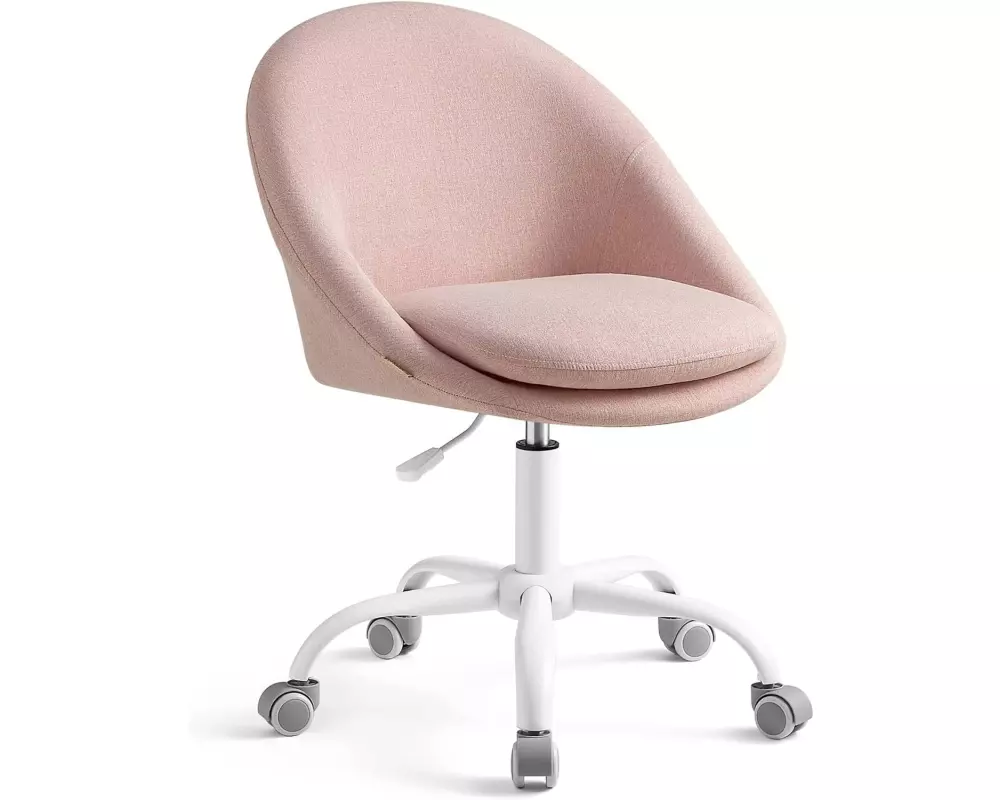 Songmics Bürostuhl mit Fusskreuz, Rosa