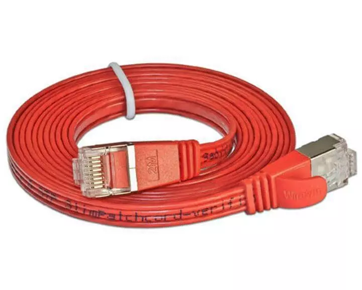 SLIM Slimpatchkabel RJ-45 - RJ-45, Cat 6, STP, 3 m, Rot