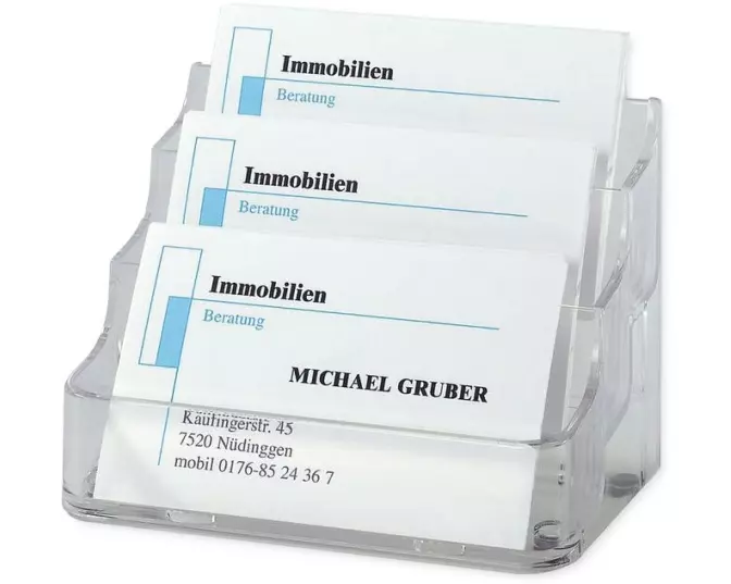 Sigel Visitenkartenhalter mit 3 Fächern