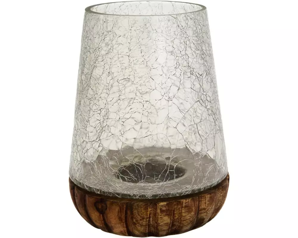 CHALET Windlicht Aflenz S 17 cm, Transparent/Braun