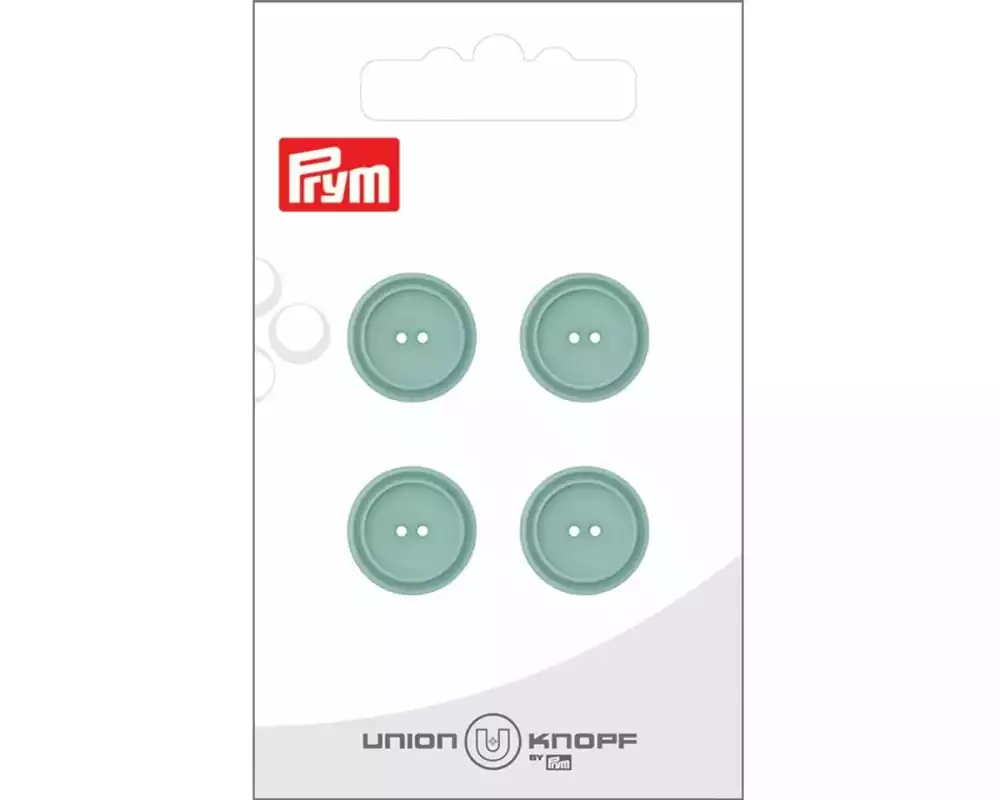 Prym Union Knopf Knöpfe Polyester 15 mm, 4 Stück, Türkis