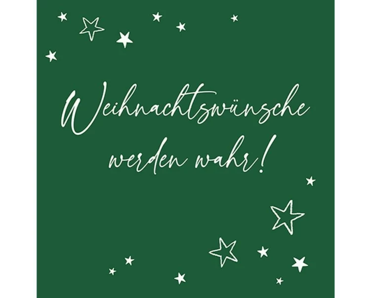 Braun + Company Weihnachtsservietten Weihnachtsfreude Grün/Weiss, 20 Stück