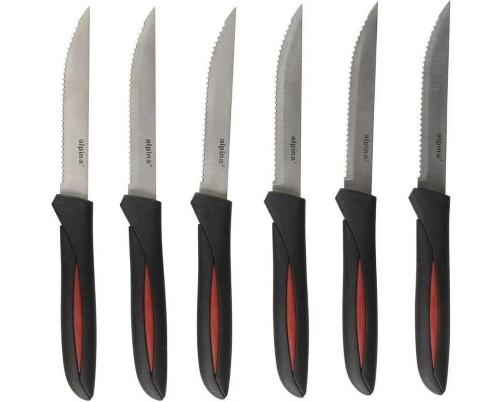 alpina Steakmesser-Set 6 Stück, Schwarz
