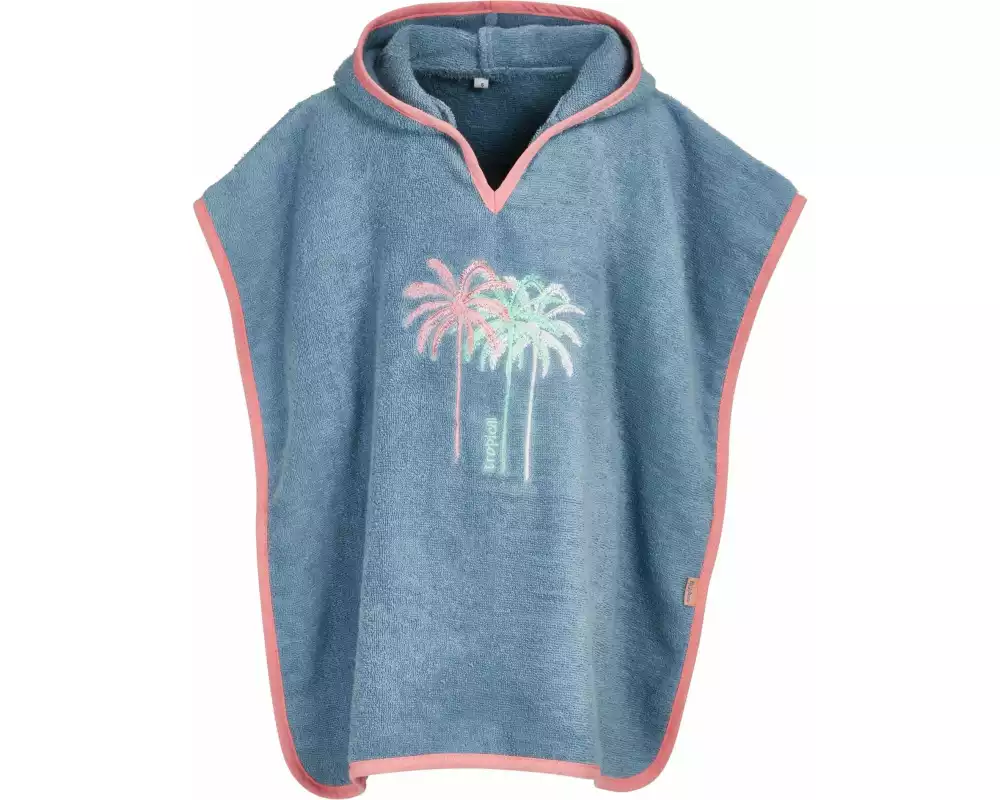 Playshoes Frottee-Poncho Hai S, Blaugrau