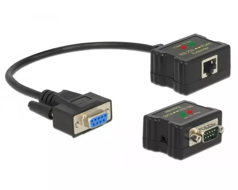 Delock Range-Extender COM/RS232 über RJ45 + ESD Schutz