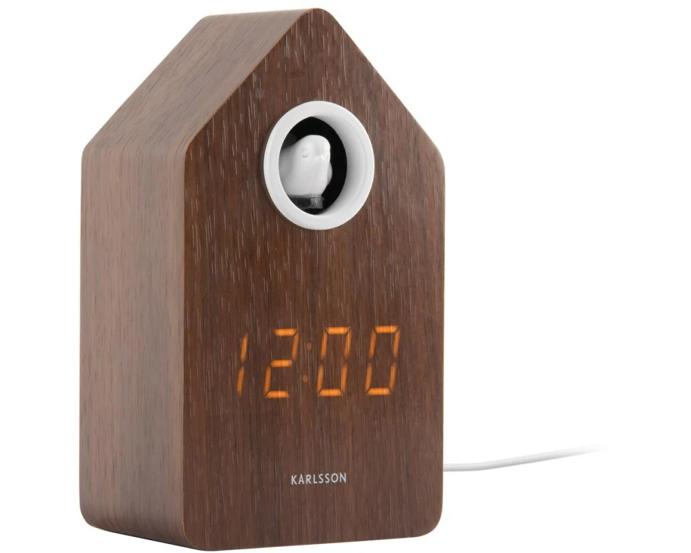 KARLSSON Digitalwecker Kuckuck Dark wood veneer