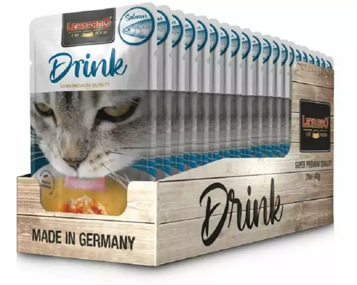Leonardo Cat Food Katzen-Snack Drink Lachs, 20 x 40 g
