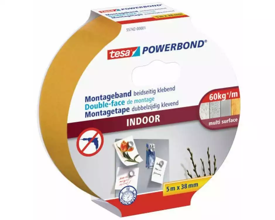 tesa Montageband Powerbond Indoor 5 m x 38 mm
