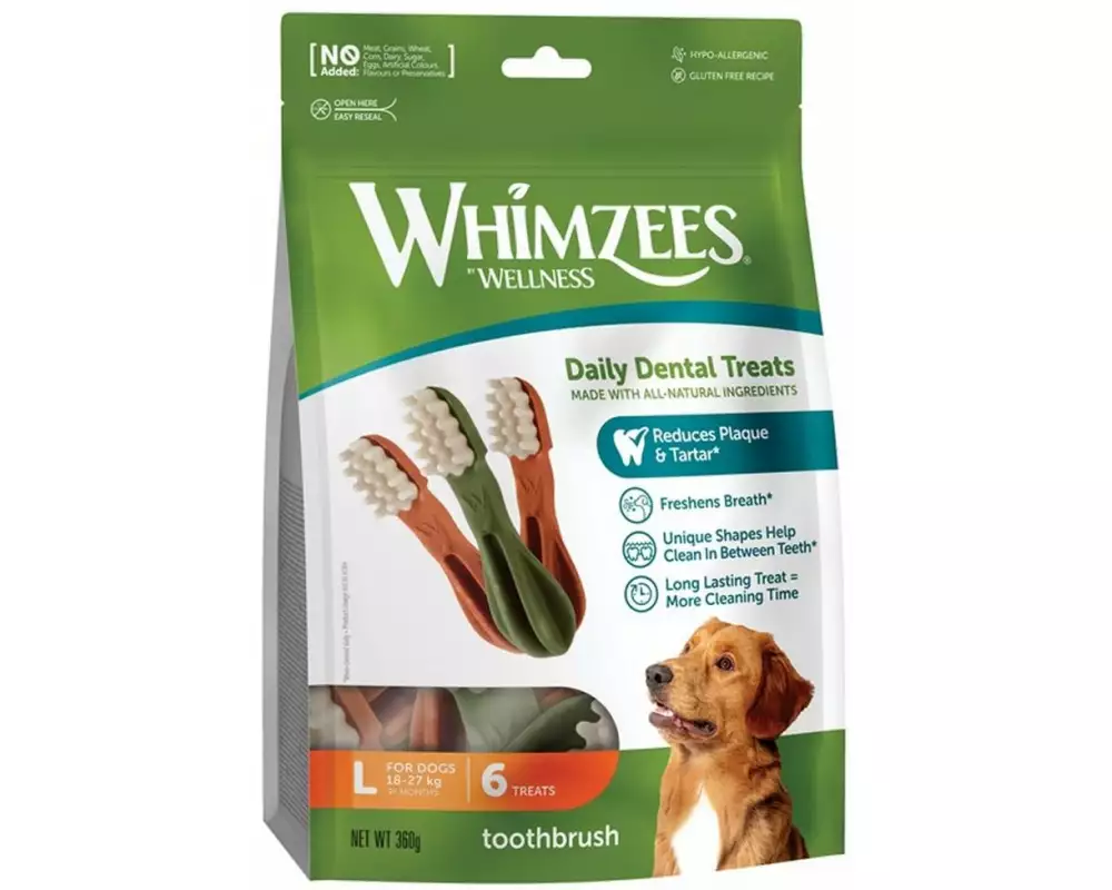 Whimzees Kausnack Zahnbürste L, 360 g