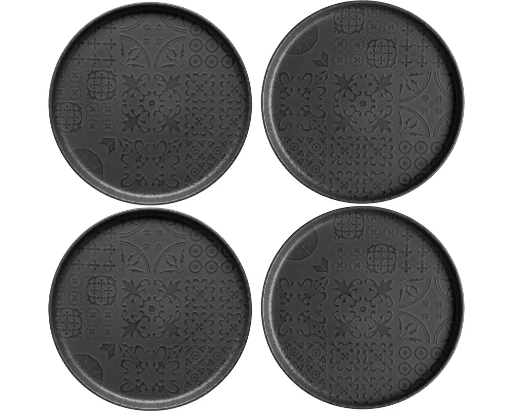 Mäser Frühstücks- & Dessertteller Tiles UNO 22 cm, 4 Stk., Schwarz