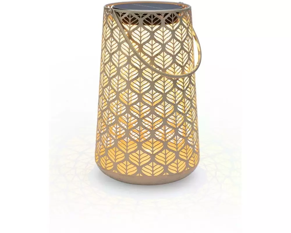 STT Laterne Solar Antic Grafic, 32.5 cm, Hellbeige