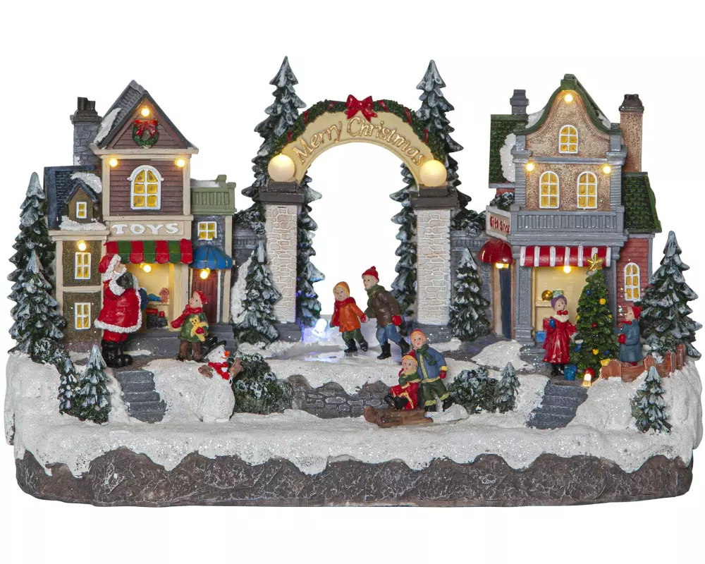 Star Trading LED-Figur Szene Iceville, 32 x 19 cm, RGBW, Mehrfarbig