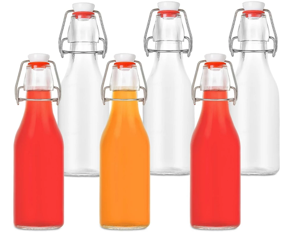 relaxdays Einmachflasche mit Bügelverschluss 250 ml, 6 Stück