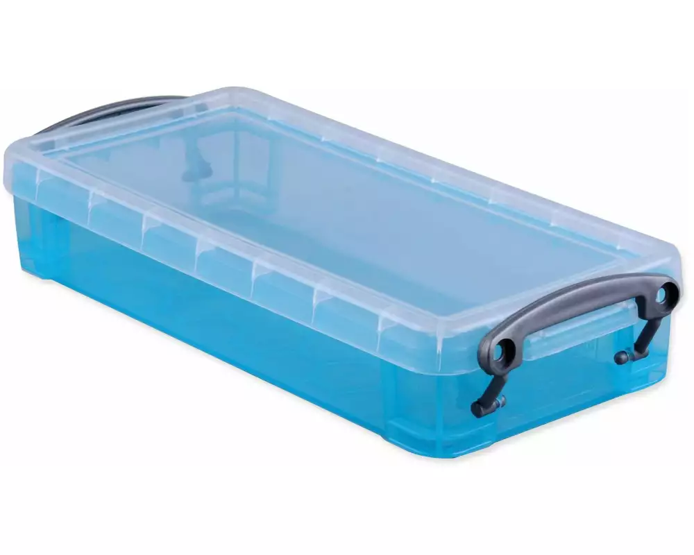 Really Useful Box Aufbewahrungsbox 0.55 Liter, Transparent/Türkis