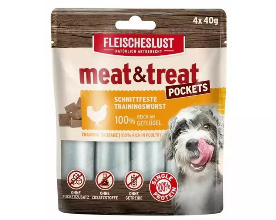 Fleischeslust Leckerli Meat & Treat Pockets Geflügel, 4 x 40 g