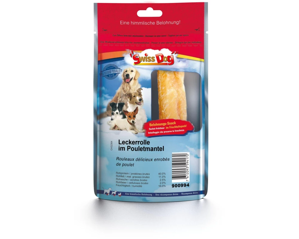 SwissDog Kausnack Leckerrolle im Pouletmantel 1 Stk. / 20 g