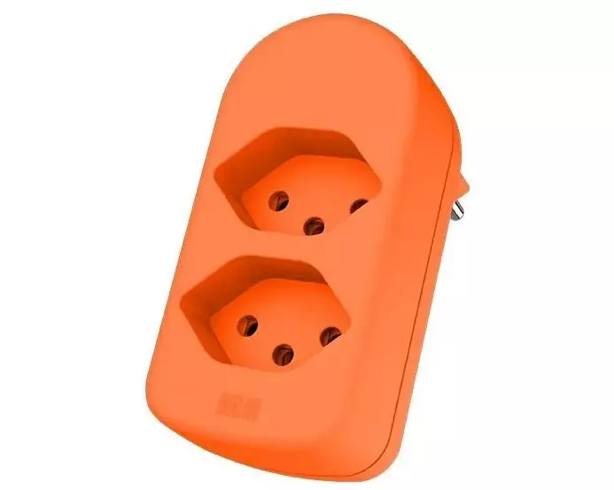 Max Hauri Mehrfachstecker maxADAPT BS 2 x T13, Fl-Orange