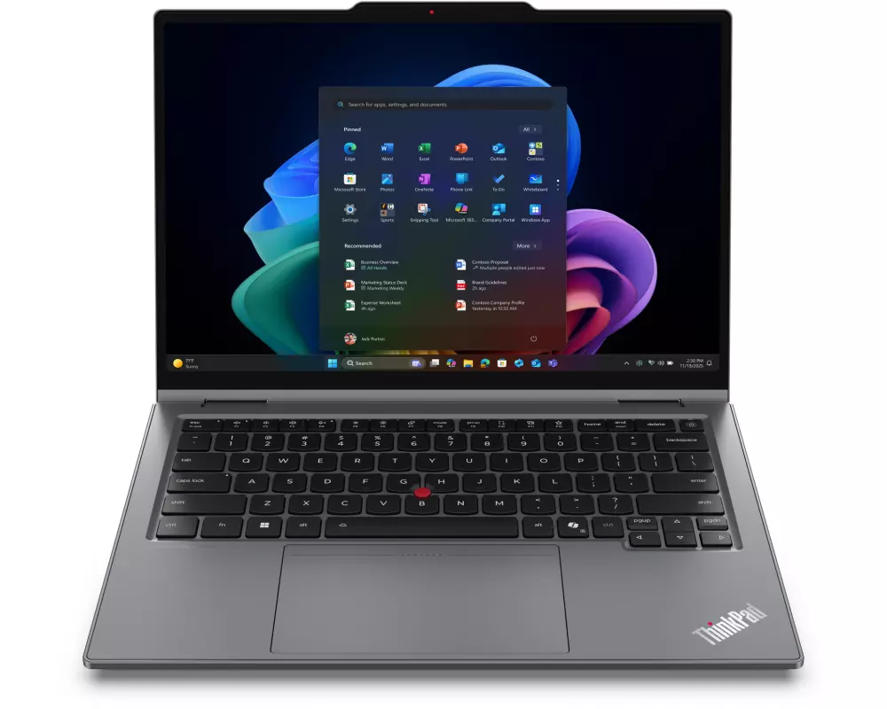 Lenovo ThinkPad X1 2-in-1 Gen 11 Aura Edition Copilot+ PC Intel Core Ultra 5 325 Hybrid (2-in-1) 35,6 cm (14") Touchscreen WUXGA 32 GB LPDDR5x-SDRAM 512 GB SSD Wi-Fi 7 (802.11be) Windows 11 Pro Schweiz Grau