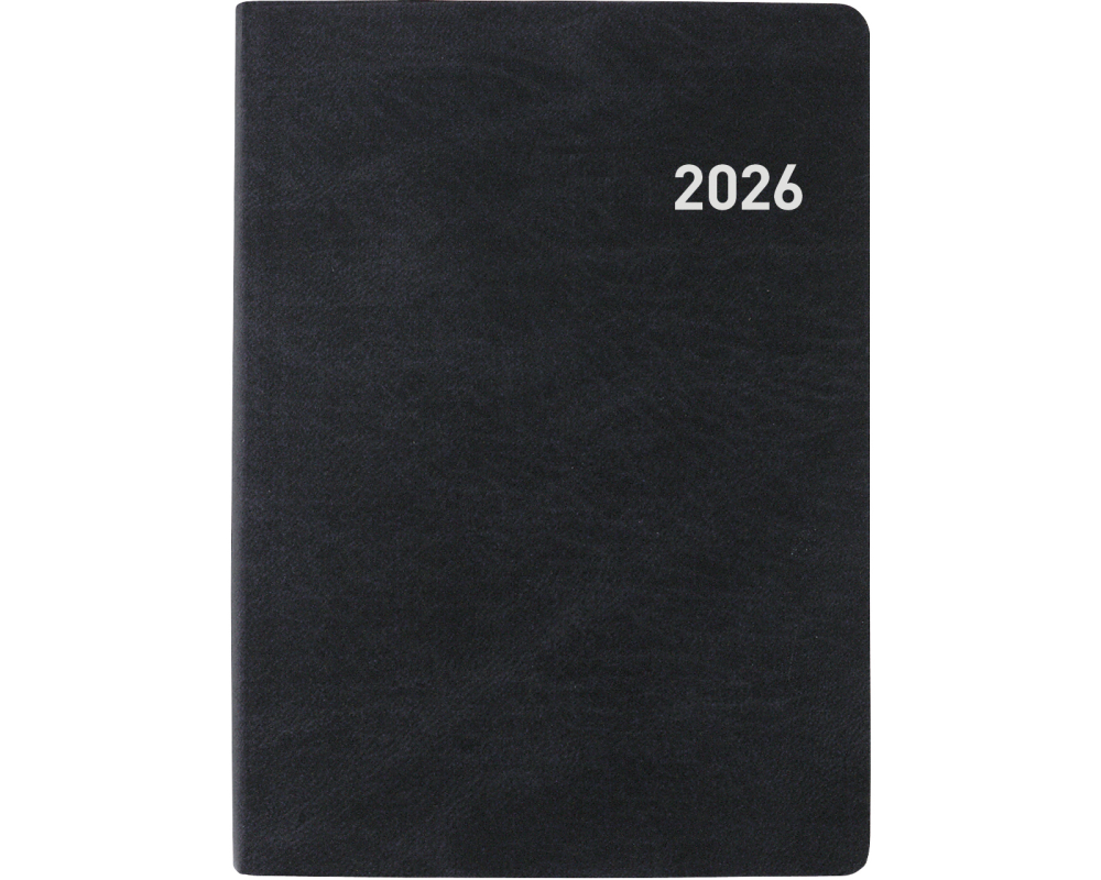 BIELLA Taschenagenda Rex 2026 825301020026U 1W/2S schwarz ML 10.1x14.2cm