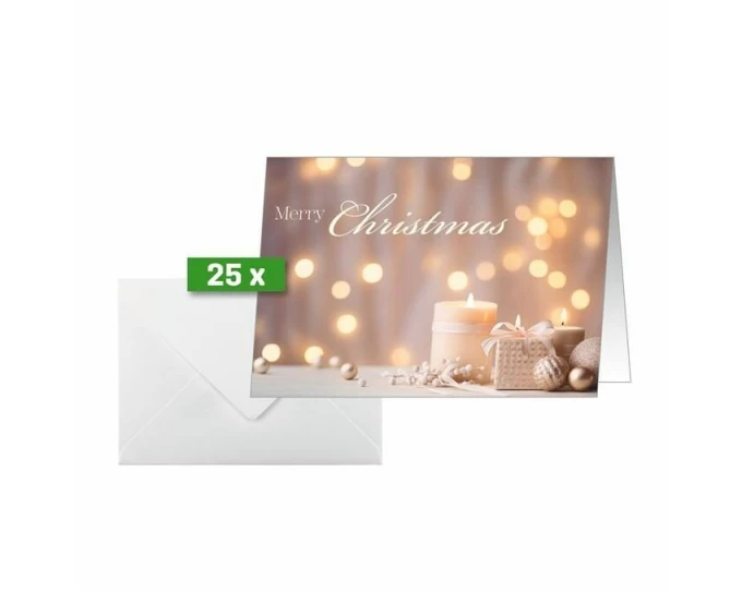 Sigel Weihnachtskarten Set, Golden Glow