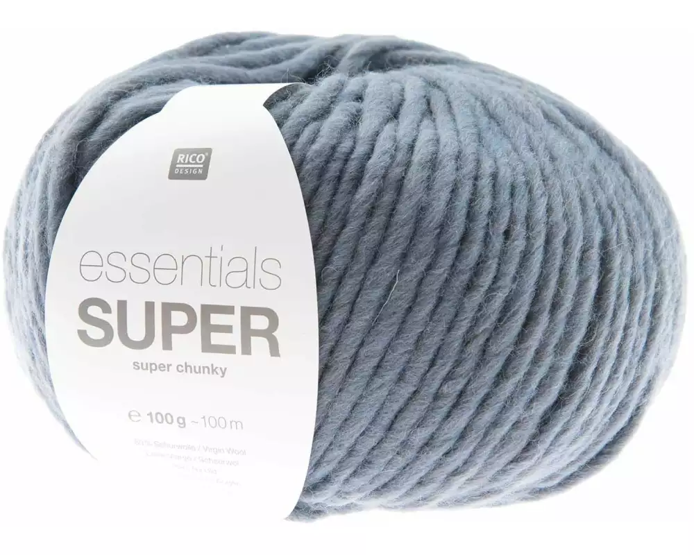 Rico Design Wolle Essentials Super Super Chunky 100 g, Rauchblau