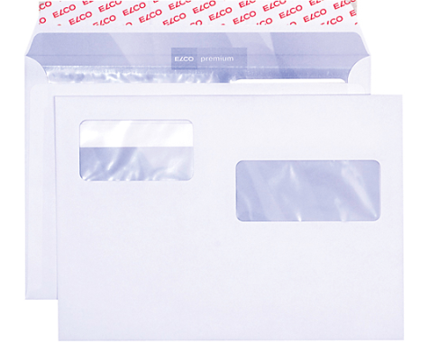 ELCO Couvert m. zwei Fenster C5 32501 100g, weiss 500 Stück
