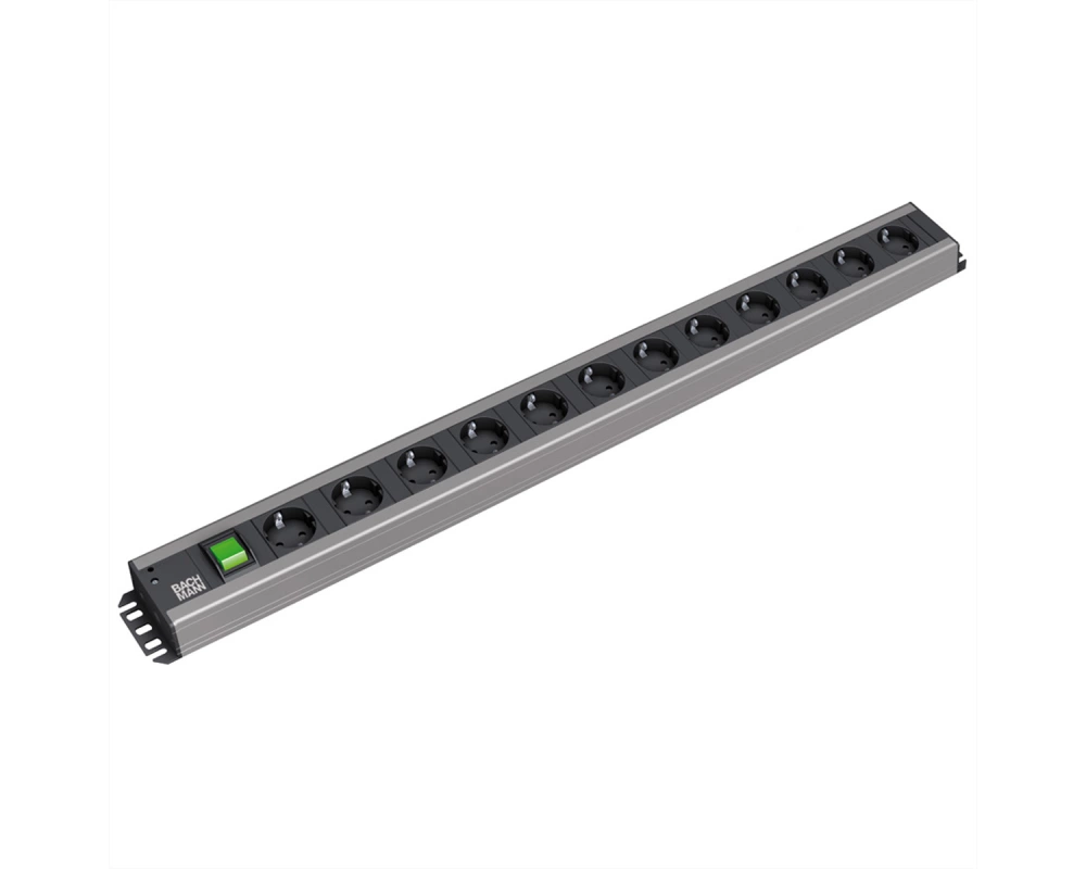 BACHMANN Handwerkerleiste 12x Schutzkontakt, Schalter, 2 m