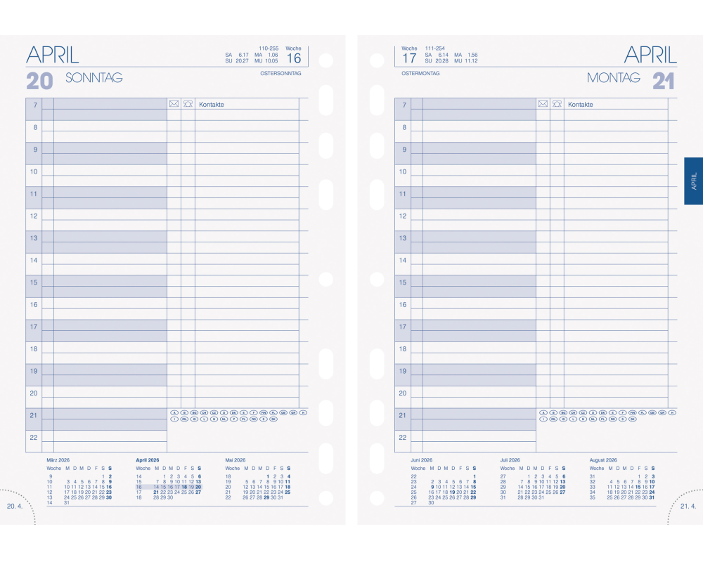 BRUNNEN Timer Einlage 2026 1079001006 1T/1S DE A5