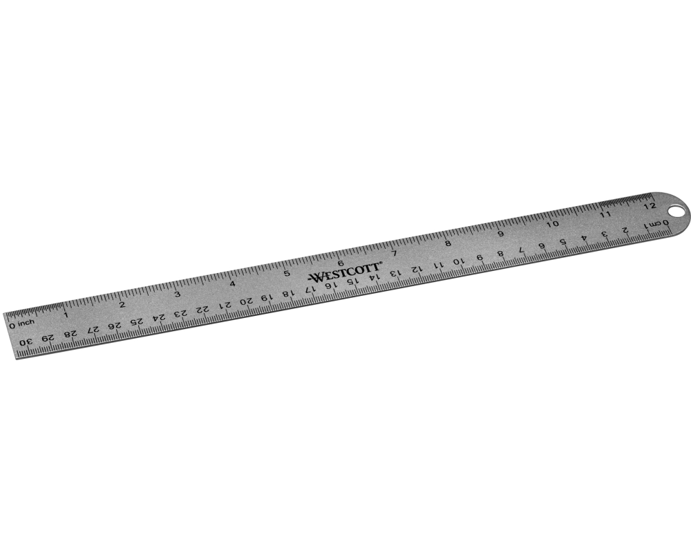 WESTCOTT Aluminium Lineal 30cm E-1417600 cm/inch Scala