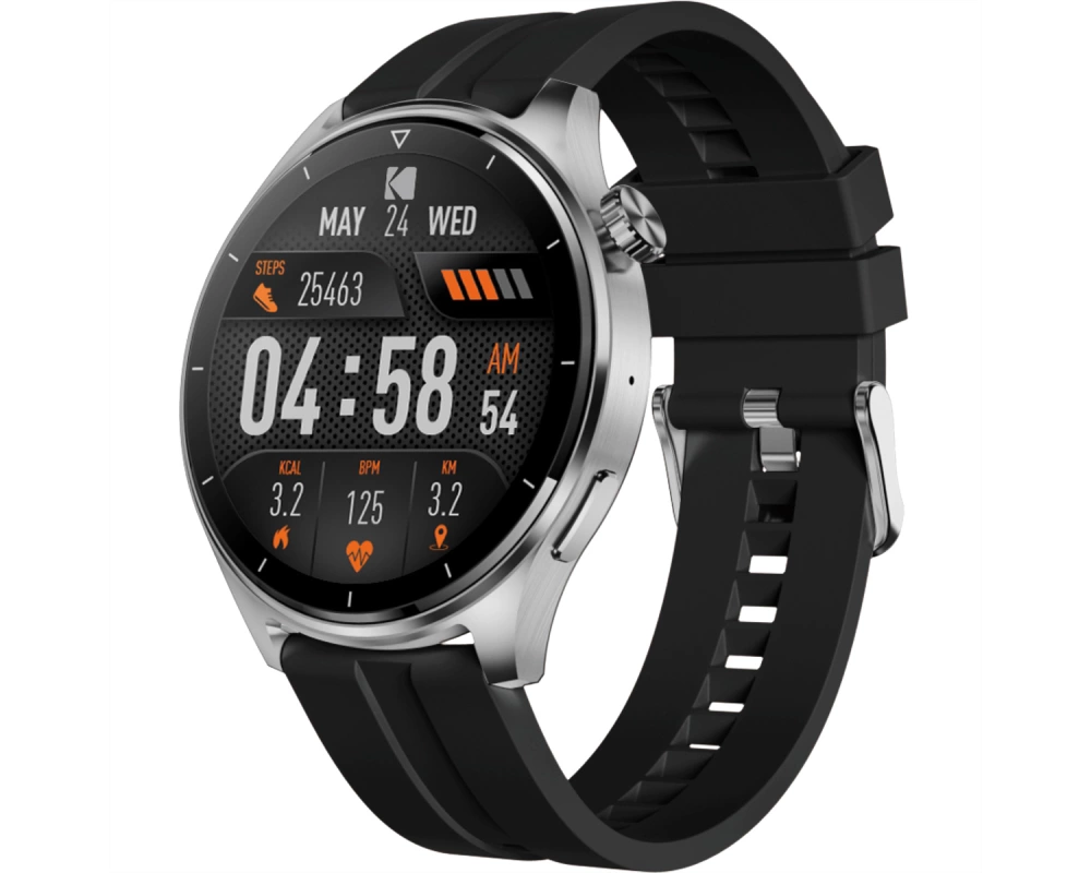 Kodak Smart Watch SW-7202, Silver case with Black band