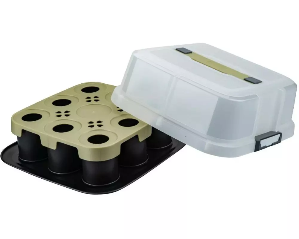 Zenker Mini Cake-Backform mit Transporthaube 30 x 30 cm