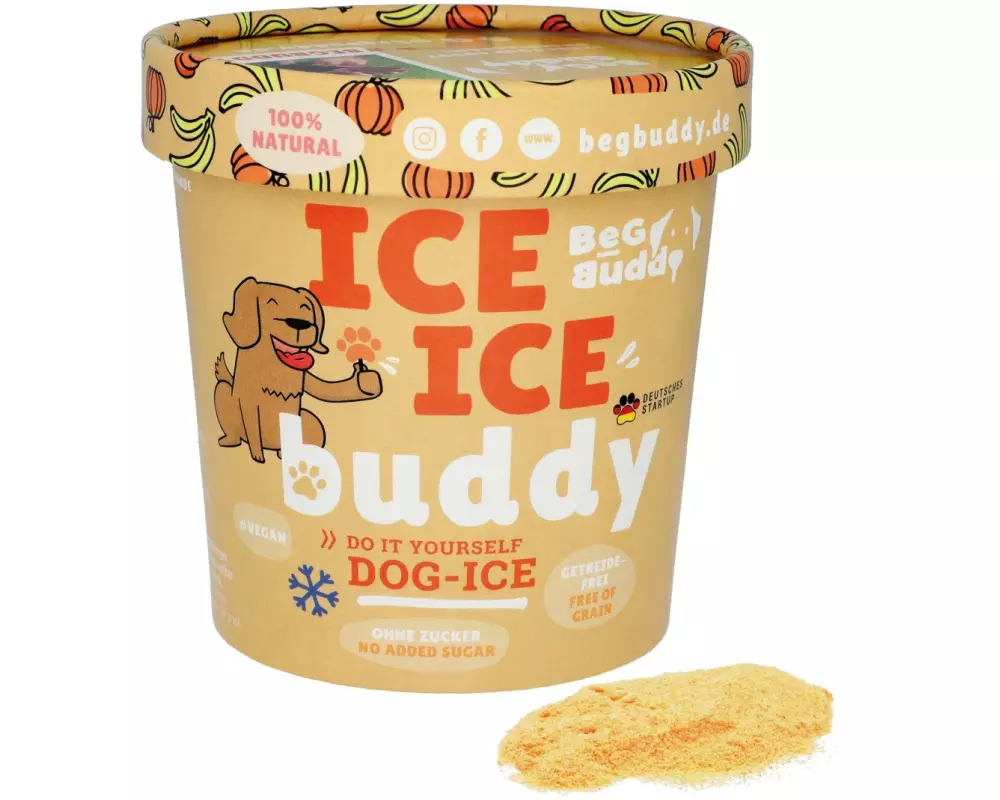 BeG Buddy Hunde-Nahrungsergänzung Eispulver mit Kürbis-Banane, 66 g