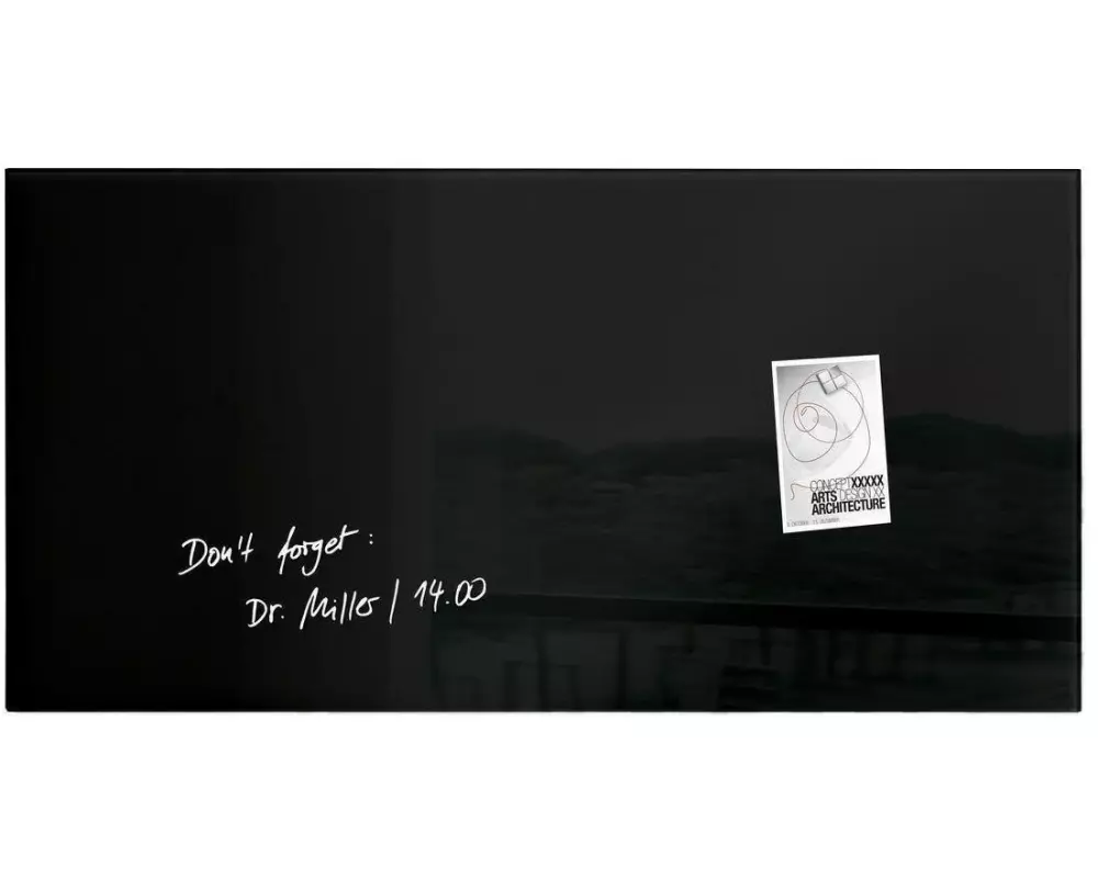 Sigel Magnethaftendes Glassboard artverum 45 cm x 91 cm, Schwarz