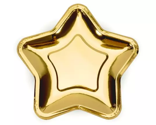 Partydeco Sternteller 18 cm Gold 6 Stück