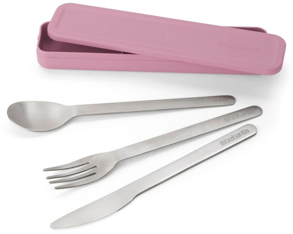 Brabantia Besteck-Set to go Make & Take 3-teilig, Pink/Rosa